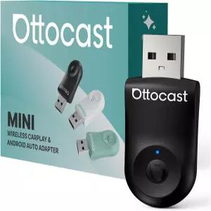 폰 및 안드로이드 오토 어댑터용 OTTOCAST 미니 동글 무선 카플레이 2in 유선에서 플러그 앤 USBC 저지연