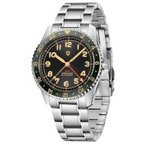남성용 파가니 디자인 시계 자동 기계 GMT 40MM 사파이어 유리 316L 스테인리스 스틸 방수 다이버 비즈니스 손목시계