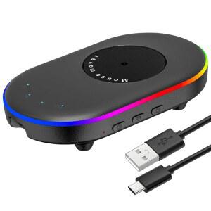 타이머가 장착된 LED 마우스 지글러 감지 불가능한 이동 장치, 홈에서 작동하는 장치 - ON/OFF 스위치, PC를 활성화하고 안전하게 유지하는 드라이버 프리 셰이커