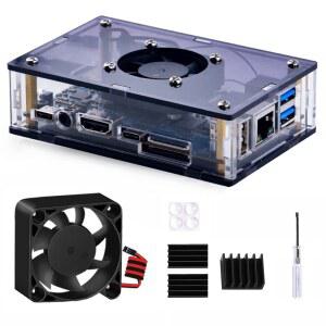 40mm 팬이 있는 DVOZVO 오렌지 파이 5/5B 케이스, 냉각 팬, 3pcs 히트싱크가 4GB / 8GB 16GB 32GB