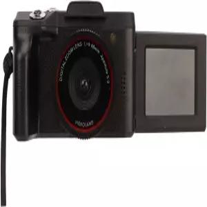 EBTOULS 마이크로 SLR 디지털 카메라 6MP 및 080P HD 6배 줌 24 플립 스크린 컴팩트 여행용 블랙
