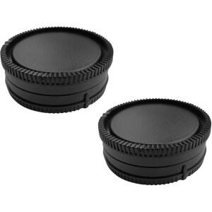 E-Mount Body Cap + Rear Lens Cover Kit for Sony A7 A7II A7III A7IV A7S A7SII A7SIII A7RII III A7RIV A7RV A7C A9 A6600 A6400 A6300 A6100 A6000 ZV-E1 ZV-E10 More Camera & Lens[2 Sets]