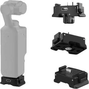 오스모 포켓 3용 DJI 충전 베이스 어댑터 4인치 나사 구멍 및 2개의 갈래 브래킷이 있는 타입C 도크 삼각대