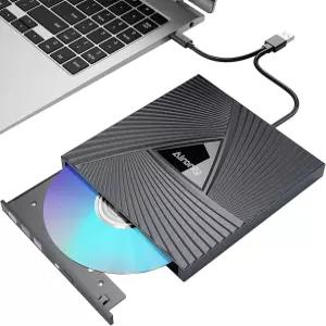 노트북/PC용 Alronly 외장 CD/DVD 드라이브 컴퓨터용 USB 30 TypeC 포터블 플레이어 RW 버너 라이터 리더