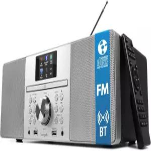 망고킷 MS CD 플레이어 FM 라디오 블루투스 스트리밍 강력한 스테레오 하이파이 시스템 풀 컬러 디스플레이