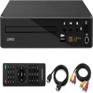 TV용 LONPOO 지역 무료 HD DVD 플레이어 HDMI 동축 RCA USB 및 MIC 입력 기능을 갖춘 080P 업스케일링 PAL
