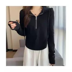 데일리룩 캐주얼 반집업 후드 긴팔티 JSC-d0158 684406 1334281