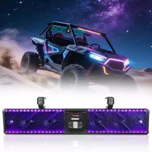 StarknightMT 26인치 UTV 사운드 바 TWS 블루투스 스피커 골프 카트 방수 SxS 라이트닝 RGB 라이트 RZR X3