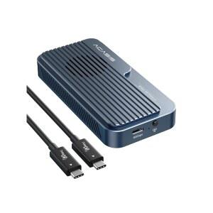 ACASIS 80Gbps M.2 NVMe SSD 인클로저, 냉각 팬 포함, Thunderbolt5 / USB4 V2.0 호환, Thunderbolt4 V1.0, USB3.2 3.1 3.0 (TB501 Pro) (팬텀 그레이)
