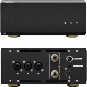 B200 모노 순수 전력 증폭기 200W Out 3 x XLR/TRS 밸런스 입력 2 게인 NFCA 개별 12V 트리거 블랙