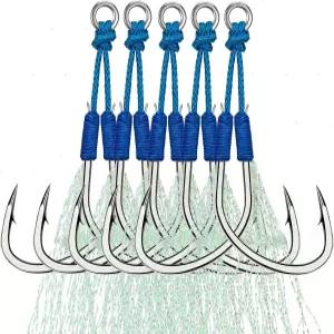 THKFISH 낚시 보조 후크 소금물 댄싱 스팅어 지깅 더블 어시스트 교체 슬로우 피치 지그용 수직 미끼