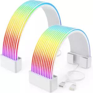 오토택 RGB 케이블 커버 키트 24핀 마더보드용 플렉스 전원 및 G PC 케이스 장식용 5V 동기화가 가능한