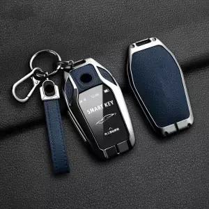 자동차 합금 양가죽 키 케이스 BMW 7 시리즈 730 740 535L E6 X3 X 5 X7 LED 스마트 리모컨 자동 체인