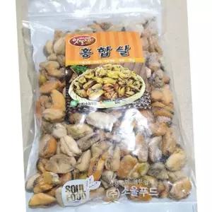 냉동 홍합 살 손질 홍합 살 간편 해물 국물용 찌개용 1kg 홍합탕 해물모듬 해물탕 전골용 조개