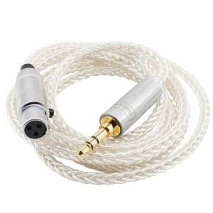 유카무 3.5MM 8코어 실버 도금 브레이드 교체 업그레이드 케이블 AKG Q701 K240S K702 K141 K171 K181 S M220 파이오니어 HDJ-2000 헤드폰 10피트 지원