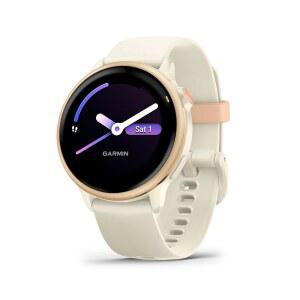 Garmin v voactive 6, 건강 및 피트니스 GPS 스마트워치, AMOLED 디스플레이, 최대 11일 배터리, 메탈릭 핑크 던, 본 밴드 포함
