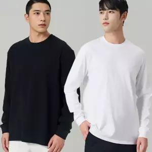 라운드 남자 기본 무지 긴팔 티셔츠 면티 롱슬리브