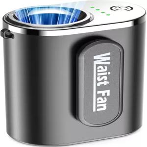 SLENPET 허리 클립 팬 4단 속도의 18 000RPM 휴대용 벨트 4000mAh 배터리 0.34LBS 최대 12H 사용 타입-C