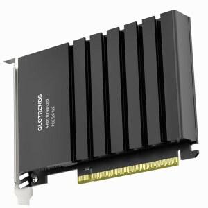 GLOTRENDS PA54 쿼드 M.2 NVMe에서 PCIe 5.0 X16 어댑터, AMD 및 인텔 플랫폼 RAID 기능용 최대 512Gbps, 2280/2230 크기 지원(PCIe 분기 마더보드 필요)