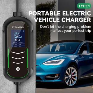 3.5KW EV 충전기 휴대용 Type1 자동차 16A SAE J1772 EVSE 5m 길이 조절 전류