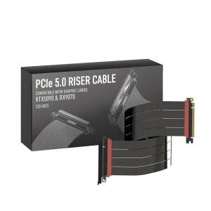 링크업 PCIE 5.0 라이저 케이블 | 수직 GPU 마운트용 스트레이트 그래픽 카드 준비 완료 4.0 및 RX9070 / RTX5090과 함께 사용 가능 60cm (총 길이: 64cm)