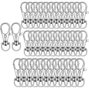 50PCS 키 체인 클립 후크, 스위블 클래스프 랜야드 스냅 링 크래프팅 실버용 후크