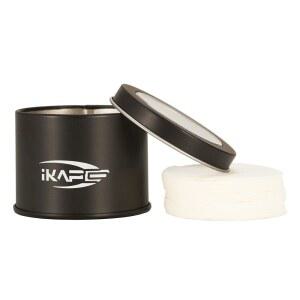 IKAPE 58.5mm 에스프레소 종이 필터(200개), 포터필터 바스켓과 호환되는 커피 퍽 스크린 필터, 초박형 교체용 필터 - 프리미엄 금속 보관 케이스 포함
