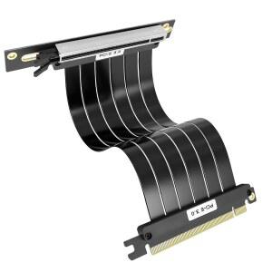 XMSJSIY PCI-E 3.0 16배 라이저 케이블 확장 카드 차폐 고속 GPU 수직 마운트 PCIe 남성에서 여성까지 90도 직각 그래픽 지원 RTX3060-20CM / 7.87인치