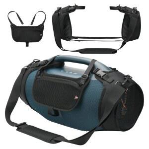 TXESIGN 여행용 휴대용 스트랩 커버 JBL 붐박스 4 스피커 어깨끈 및 액세서리 파우치가 있는 양면 메시 보호 케이스 캐리어와 호환됩니다