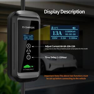 영국 플러그 Type2 EV 충전기 EVSE 자동차 홈 휴대용 6/8/10/13A IP 66에 사용 가능