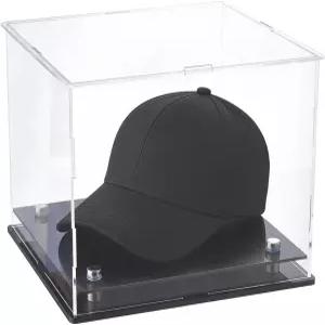 슈퍼피딩 2Pcs 투명 모자 디스플레이 케이스 21.8x22x17.78cm 아크릴 야구 홀더 스탠드 조립 스포츠