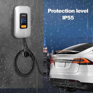 32A  2 전기 자동차 스테이션 22kw 완속 충전기 EV LED 스크린 3상 와이파이 APP 제어