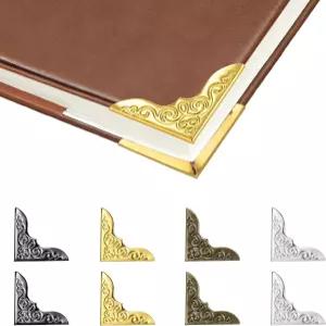 100pcs 금속 책 코너 프로텍터 4가지 다양한 색상 사진 빈티지 커버 장식용 페이퍼백 스크랩북 저널 엣지