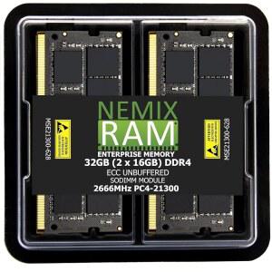 32GB 2X16GB DDR4 2666MHZ PC4-21300 2Rx8 1.2V CL19 260핀 ECC 언버퍼링 SODIMM 키트 NEMIX RAM, Synology NAS D4ECSO-2666-16G 21 시리즈 RS1221RP+ RS1221+ DS1821+ DS1621x+ DSVA3221 호환