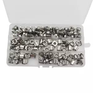 Raogoodcx 50 세트 M6 사각 홀 하드웨어 케이지 너트 및 서버 랙 캐비닛용 장착 나사 와셔(M6 X 16mm)