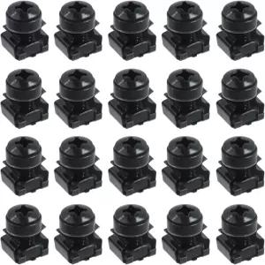 오이데마 20 세트 M6 x 16mm 케이지 너트 나사 및 와셔 사각 홀 하드웨어 랙 마운트 서버 캐비닛용