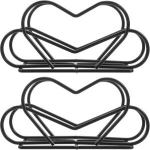 BESTOYARD 2pcs 하트 모양 금속 냅킨 홀더 식탁과 커피 조리대용 직립 서 있는 티슈 종이 선반 주방과