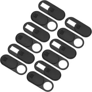 넥사렐 12Pcs 컴퓨터 카메라 커버 슬라이드 0.039인치 두께 검은색 다양한 태블릿/데스크탑/스마트폰/PC