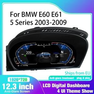 호환BMW E60 E61 5 시리즈 2003-2010용 클러스터 대시보드 속도계 LCD 계기판 HUD 디지털