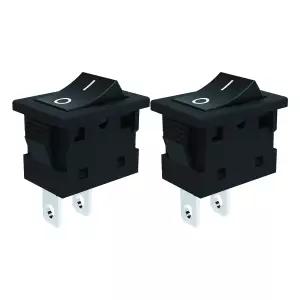 이코브 JD 2pcs KCD1 전원 스위치 6A 10A 125V/250V AC 보트 로커 ON/OFF 2핀 2위치 토글 UL 인증서 포함