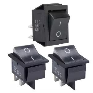 보트 DPST 4핀 KCD2-201(블랙)용 APIELE 3Pcs 2 위치 로커 토글 스위치 켜기/끄기 AC 125V/20A 250V/16A