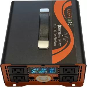 핸들이 있는 그리드 가정용 태양광 시스템에서 트럭 보트 RV 캠핑용 KRXNY 2000W 퓨어 사인 웨이브 인버터