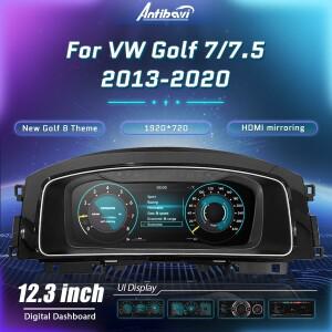 호환폭스바겐 골프 7 MK7 2013-2020년식 디지털 계기판 클러스터 속도계 인스트루먼트 패널 가상 조종석