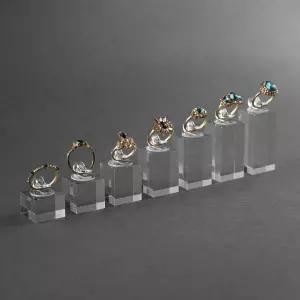 sccsport 7pcs 높이 투명 핑거 링 디스플레이 스탠드 쇼케이스 주얼리 홀더