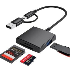 컴퓨터 PC용 SD 카드 리더 USB USBA 및 USB C 메모리 /MICRO /TF TO 어댑터 아이폰호환 15&16용 디지털 카메라 / 애플호환 USBC 노트북 태블릿 안드로이드 호환