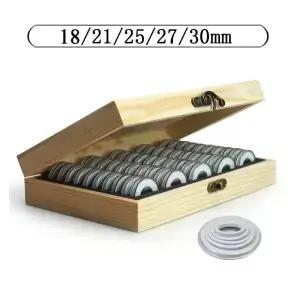 50Pcs 나무 동전 수집 상자 8/2/25/27/30mm 가능한 도전 홀더에 대 한 켓과 투명 캡슐
