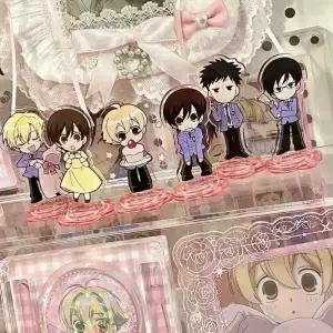 Ouran Koukou 호스트 클럽 상품 후지오카 하루히 미니 릴 스탠드 Suou Tamaki 그림 디스플레이 컬렉션