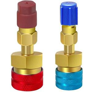 BOLTIGEN R1234YF 퀵 커플러 TO R134A 어댑터 1234YF 134A 어댑터 AC 충전 R-1234YF 냉매 에어컨 시스템 호스 피팅용 하이 로우 사이드 커넥터 변환 키트