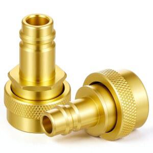TALLEW R1234YF 어댑터 키트 R134A에서 변환 퀵 커플러 차량 에어컨 시스템 배기 충전을 위한 조절식 하이 로우 사이드 커넥터