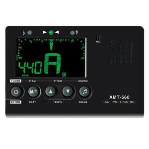 AMT-560 전자 기타 튜너  메트로놈 바이올린 우쿨렐레용 내장 마이크 범용 휴대용